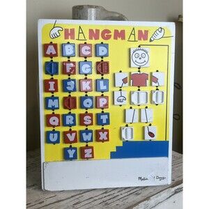 Melissa & Doug Wooden Hangman Travel Game / Erasable Board Toys / 10” x 8.5”